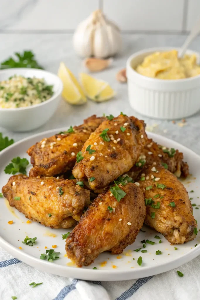 crispy garlic butter chicken wings