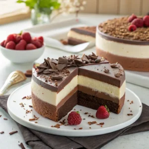 triple chocolate mousse cake